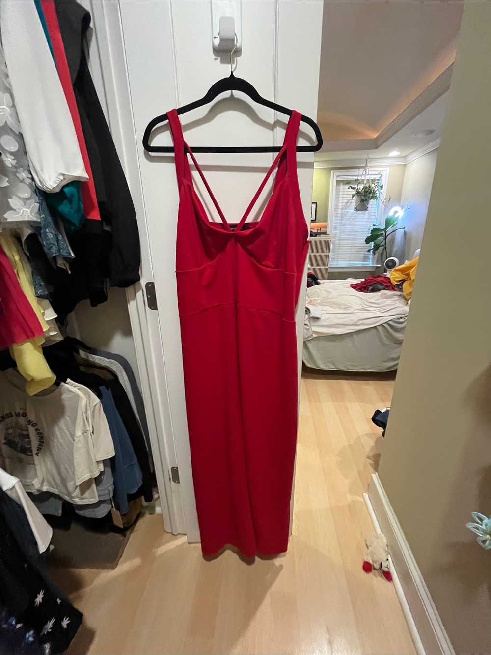 PrettyLittleThing Red Strappy Maxi Jumpsuit